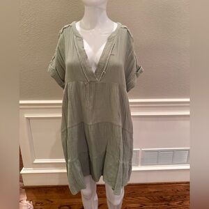 Heyson V-Neck Sage Tunic Dress